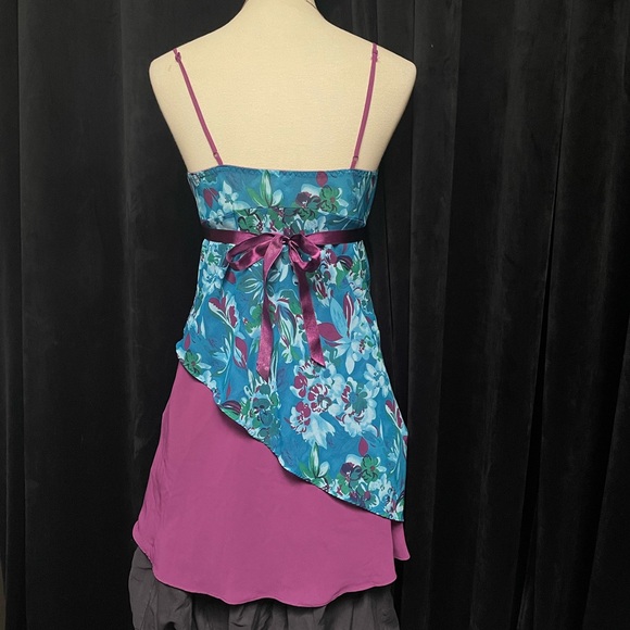 Y2K Floral Blue and Purple Dress - Picture 3 of 7